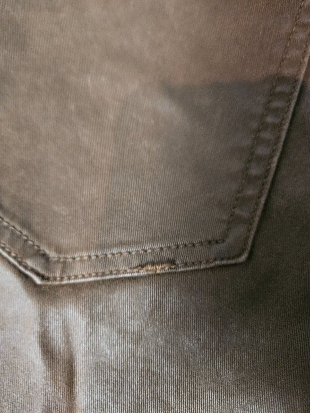 Ralph Lauren Brown Waxed Denim Skinny Pants Size 12 - Picture 4 of 6